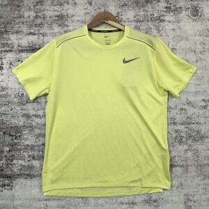 NWT - Nike Dri Fit Miler‎ Running Shirt Reflective Yellow Men's Large AJ5765-331